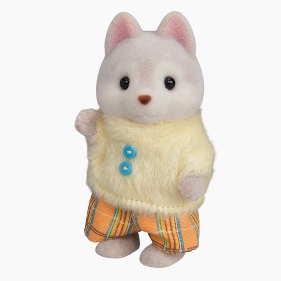 Poupée Bébé Chien Husky Sylvanian Families (Calico Critters) - Édition Japonaise Originale - Avec Vêtements Et Articulations Mobiles